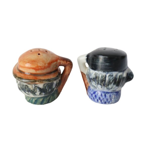 Vintage Salt & Pepper Figural Miniature Toby Shakers - Picture 2 of 4